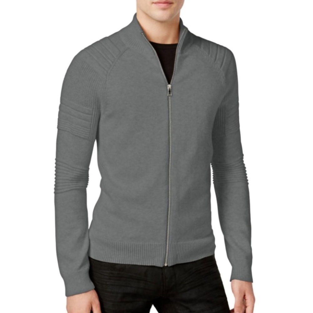 INC gray long sleeve sweater jacket